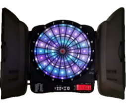 Light up segment with cabinet electronics dartboard